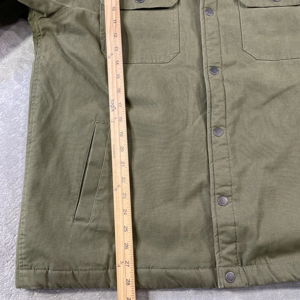 Bonobos Sherpa Lined Barn Jacket Mens Large Green‎ Corduroy Collar Snap Pockets